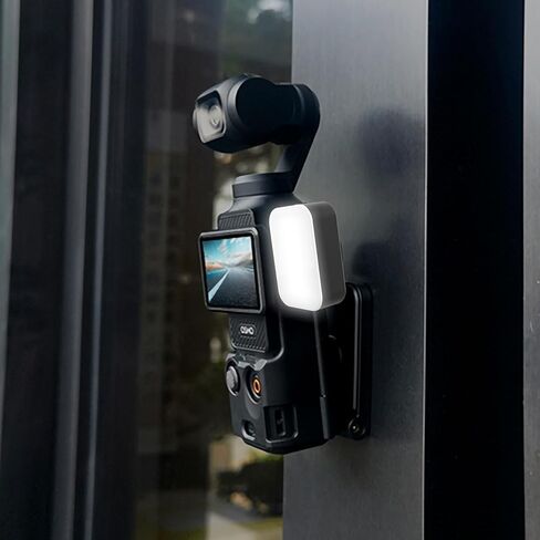 Magnetic Mini LED Light for DJI Osmo Pocket 3, Action Cameras Rechargeable Mini Video Fill Light, Cold Shoe with 1/4" Threaded, 3 Colors, 2 Brightness Levels, 400mAh, for Selfie, Vlog, Video Recording in Saudi Arabia