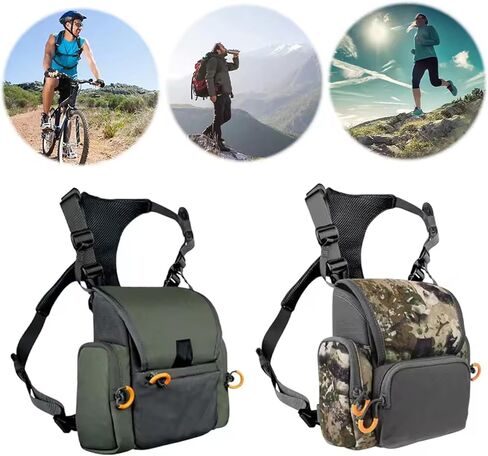 Breathable Binocular Harness, Adjustable Chest Pack with Multi-Pocket Waterproof for Hunting Men Women in Saudi Arabia