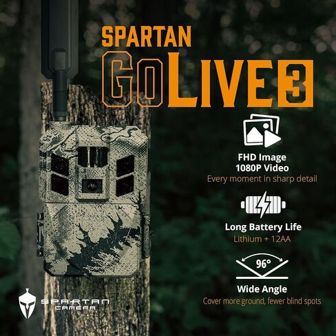 Spartan Camera 2 Pack GoLive3 Hunting Trail Camera, Live Streaming, 96° Wide Angle, Motion Activated, On-Demand FHD Photos and 1080p Videos, Built-in Lithium Battery,Blackout IR Flash,GPS,Weatherproof in Saudi Arabia