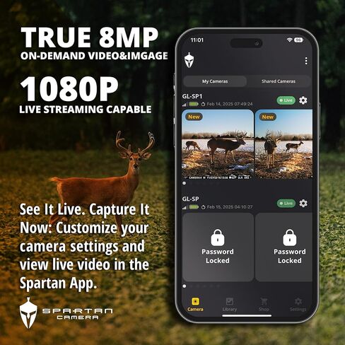 Spartan Camera 2 Pack GoLive3 Hunting Trail Camera, Live Streaming, 96° Wide Angle, Motion Activated, On-Demand FHD Photos and 1080p Videos, Built-in Lithium Battery,Blackout IR Flash,GPS,Weatherproof in Saudi Arabia