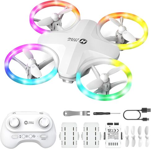 Holy Stone HS180 LED Mini Drone for Kids Beginners, RC Quadcopter with 3 Batteries 21 Min Flight, Easy to Fly, One Key Start, Altitude Hold, 3D Flips, Circle Fly, Headless Mode, Great Gift Toy Drone in Saudi Arabia