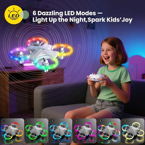 Holy Stone HS180 LED Mini Drone for Kids Beginners, RC Quadcopter with 3 Batteries 21 Min Flight, Easy to Fly, One Key Start, Altitude Hold, 3D Flips, Circle Fly, Headless Mode, Great Gift Toy Drone in Saudi Arabia