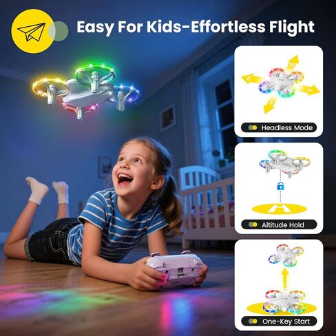Holy Stone HS180 LED Mini Drone for Kids Beginners, RC Quadcopter with 3 Batteries 21 Min Flight, Easy to Fly, One Key Start, Altitude Hold, 3D Flips, Circle Fly, Headless Mode, Great Gift Toy Drone in Saudi Arabia