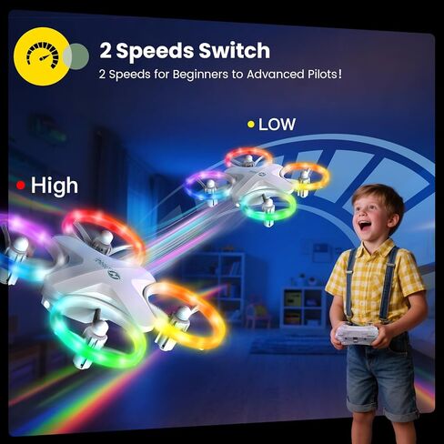 Holy Stone HS180 LED Mini Drone for Kids Beginners, RC Quadcopter with 3 Batteries 21 Min Flight, Easy to Fly, One Key Start, Altitude Hold, 3D Flips, Circle Fly, Headless Mode, Great Gift Toy Drone in Saudi Arabia