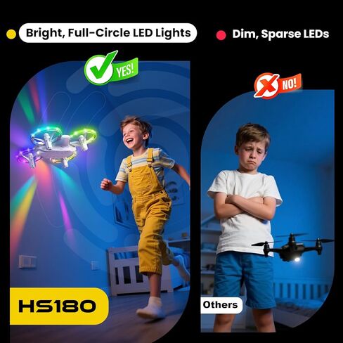 Holy Stone HS180 LED Mini Drone for Kids Beginners, RC Quadcopter with 3 Batteries 21 Min Flight, Easy to Fly, One Key Start, Altitude Hold, 3D Flips, Circle Fly, Headless Mode, Great Gift Toy Drone in Saudi Arabia