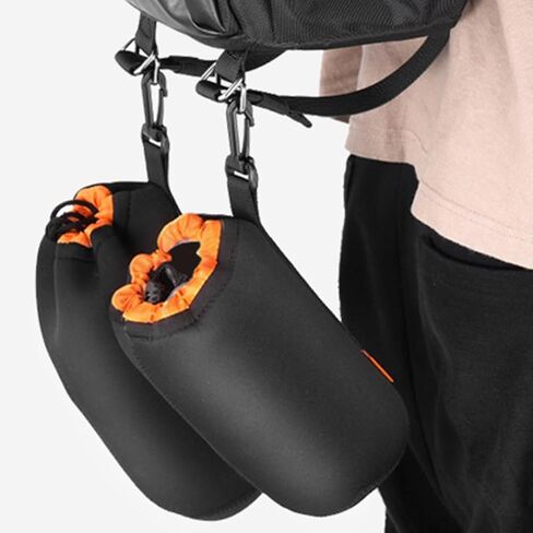 1Pc Thickened and fleece-lined camera lens bag, suitable for protecting telephoto lenses, includes a shoulder strap and hook for easy carrying. in Saudi Arabia