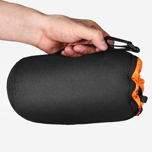 1Pc Thickened and fleece-lined camera lens bag, suitable for protecting telephoto lenses, includes a shoulder strap and hook for easy carrying. in Saudi Arabia