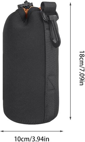 1Pc Thickened and fleece-lined camera lens bag, suitable for protecting telephoto lenses, includes a shoulder strap and hook for easy carrying. in Saudi Arabia