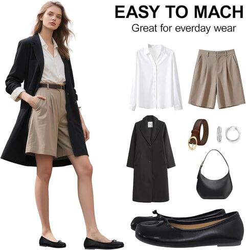 TENGTA Tabi Ballet Flats Women Wide Width Split Toe Low Heel Flats Shoes Japanese Tabis Shoe for School, Office & Casual in Saudi Arabia