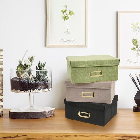 Photo Storage Organizer, Sturdy Linen Photo Box with 4 Dividers, 6 Divider Cards and 2 Label Stickers, Stylish Storage Box for Storing Photos, Birthday Cards, Keepsake, Postcard, Beige in Saudi Arabia