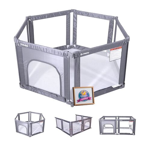 Babelio Foldable Playpen for Babies and Toddlers- Adjustable Shape & Area, 62 * 31" Playpen with Zipper Gate, Portable Baby Fence for Indoor & Outdoor, Multi-Functional Baby Play Yard in Kuwait