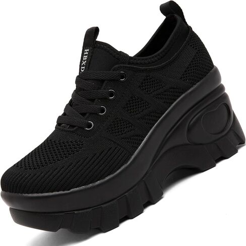 Women's Chunky Platform Wedge Walking Shoes Comfort Orthopedic Fashion Knitted Breathable Sneakers for Ladies in Saudi Arabia