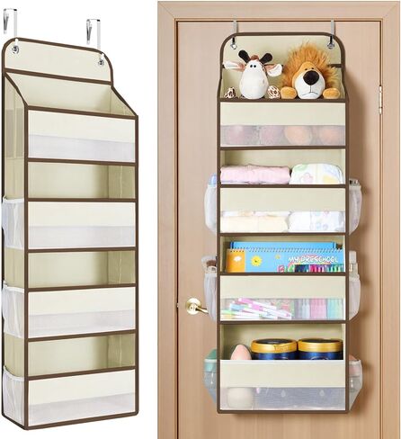 Yecaye 2 Pack Over The Door Organizer, 6-Tier Closet Door Hanging Organizer with 12 Mesh Pockets, Bathroom Organizers and Storage, Ultra Sturdy Large Capacity Over Door Storage Newborn Baby Essentials in Kuwait