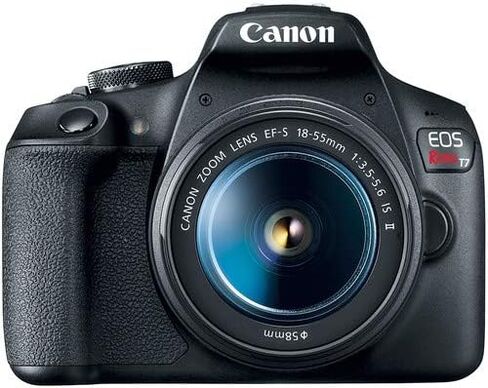 كاميرا Canon EOS Rebel T7 DSLR بدقة 24.1 ميجابكسل وعدسة 18-55 مم وحزام كتف سريع التحرير وحامل أحادي وحامل ثلاثي القوائم وحزمة ملحقات رئيسية in Kuwait