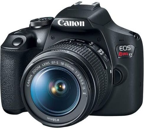كاميرا Canon EOS Rebel T7 DSLR بدقة 24.1 ميجابكسل وعدسة 18-55 مم وحزام كتف سريع التحرير وحامل أحادي وحامل ثلاثي القوائم وحزمة ملحقات رئيسية in Kuwait
