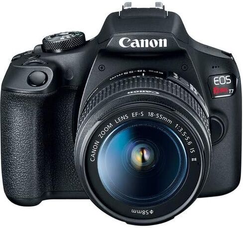 كاميرا Canon EOS Rebel T7 DSLR بدقة 24.1 ميجابكسل وعدسة 18-55 مم وحزام كتف سريع التحرير وحامل أحادي وحامل ثلاثي القوائم وحزمة ملحقات رئيسية in Kuwait