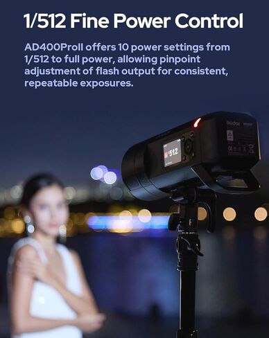 Godox AD400 Pro II AD400Pro II فلاش ستروب خارجي، 400 وات 2.4 جيجا TTL GN72 HSS 1/8000s، 0.01s-1s إعادة التدوير، وضع التجميد 1/27770s، 30W LED ضوء ثنائي اللون 2800K-6000K، 10 خطوات طاقة، ضوء أحادي للتصوير الفوتوغرافي in Saudi Arabia