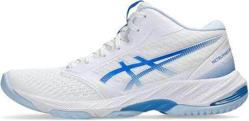 ASICS NetBurner Ballistic Flytefoam Mid Top 3 Ballball Shoes ، 10.5 ، White/Blue Coast in Saudi Arabia