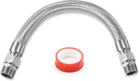 خرطوم ضاغط الهواء مقاس 3/4 بوصة × 20 بوصة - قلب مموج من الفولاذ المقاوم للصدأ، غلاف حماية مضفر، 870 رطل لكل بوصة مربعة، أطراف دوارة مقاس 3/4 بوصة NPT in Kuwait