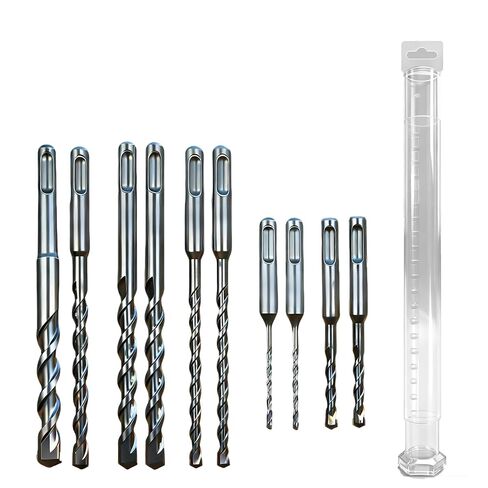 DIREKO 10 قطع SDS بالإضافة إلى Droker Hammer Drill Bits كربيد تميل الحفر الموسيقية للخرسانة ، الطوب ، جدران الأسمنت ، الحجر in Kuwait