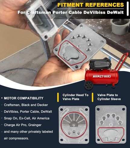 ZAC0032 طقم لوحة صمام الضاغط لكابل بورتر الحرفي DeVilbiss DeWalt Black & Decker مضخات خالية من الزيت ضواغط الهواء | استبدل ZAC0032 Z-AC-0032 in Kuwait