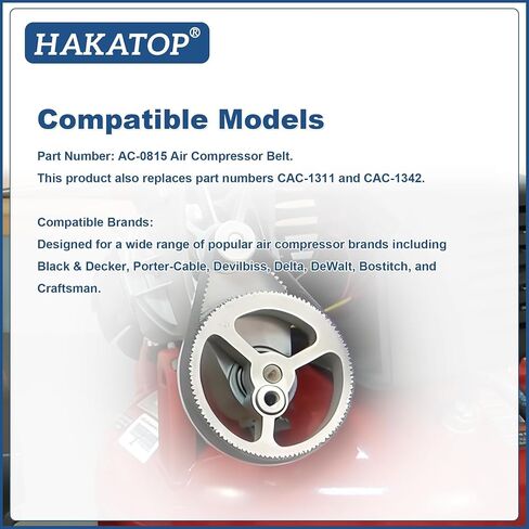 HAKATOP AC-0815 Air Compressor Belt 2-Pack Timing Belt Replacement for Dewalt Porter Cable Craftsman Oil-Free Air Compressors Fits CAC-1311 CAC-1342 in Kuwait