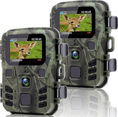 Suntekcam Mini Trail Camera 1080p 24mp camera مع رؤية ليلية الحركة المنشطة IP65 مقاومة للماء وكاميرا درب مع سرعة 0.2s ومسافة 65 قدم لمراقبة الحياة البرية in Kuwait