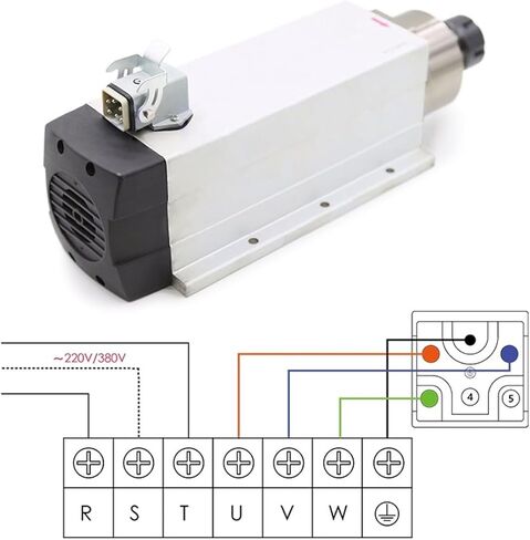 4kw ER25 air cooled spindle motor 18000rpm 220v/380v square woodworking(220v) in Saudi Arabia