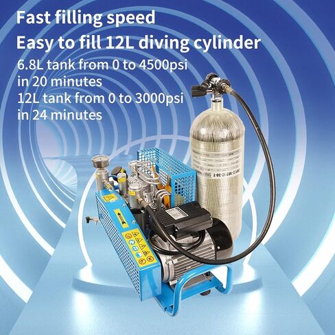TUDIVING-4500Psi ضاغط الغطس | ضاغط هواء بي سي بي | التوقف التلقائي | 100 لتر/دقيقة | 110 فولت/220 فولت | ضاغط الضغط العالي | للغوص/بندقية PCP/مسدس هواء كرات الطلاء in Kuwait