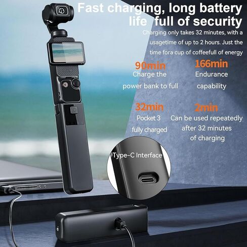 Intelligent Protected Battery Handle Camera Grip for Pocket3 Provides 68% Usage Time Tripod Mounting Compatibility Battery for Camera in Saudi Arabia