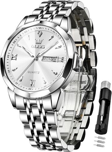 Olevs Watch Men Men Business Dress Adalog Quartz Diamond Diamond Stains Steel Conflist in Saudi Arabia
