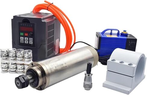 2.2kw ER20 water cooled spindle kit 2.2kw & inverter & 80mm bracket & 80w water pump(380V,4pcs Steel Bearing) in Saudi Arabia