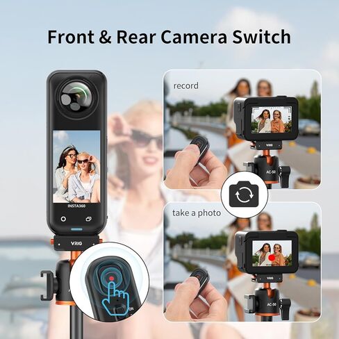 جهاز تحكم عن بعد بلوتوث VRIG متوافق مع Insta360 X5/X4 Air/G03S/Ace Pro2/Ace Pro/GO3S-ملحقات الحركة الذكية in Saudi Arabia
