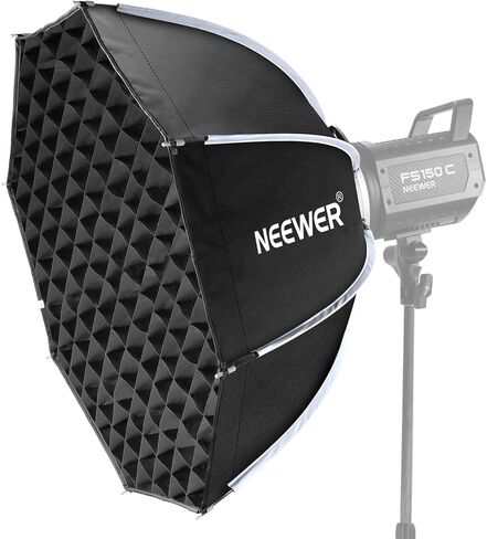 NEEWER Basics حامل سوفت بوكس ​​مثمن بوينز، 25.6 بوصة مجموعة إضاءة صندوق ناعم سريعة الإصدار مع شبكة، متوافق مع Aputure 150c متوافق مع Godox SL60w، لـ FS300C FS150B HB80C CB200C Q6، NS63P in Saudi Arabia