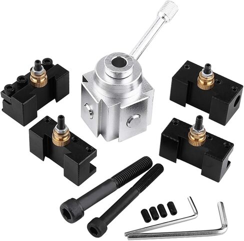 FLEXMAN Wedge Type Quick Changeover Tool Post Set, Aluminum Alloy Mini Lathe Quick Changeover Tool Post Holder Kit in Kuwait