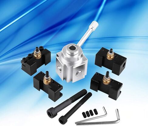 FLEXMAN Wedge Type Quick Changeover Tool Post Set, Aluminum Alloy Mini Lathe Quick Changeover Tool Post Holder Kit in Kuwait