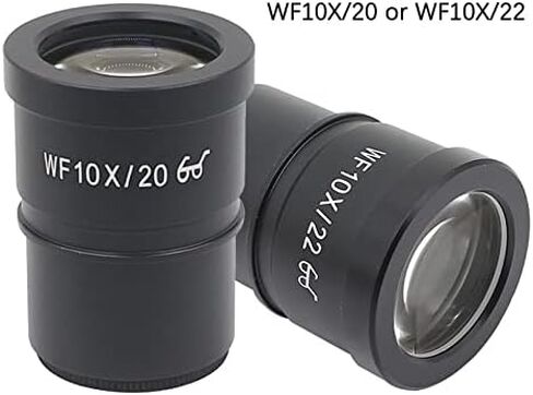 طقم مجهر WF10X/20 WF10X/22 عدسة عينية واسعة الزاوية مع محولات عدسة مجهر ميكرومتر بمقياس شبكاني (اللون: WF10X 20 Dia 30 مم) in Kuwait