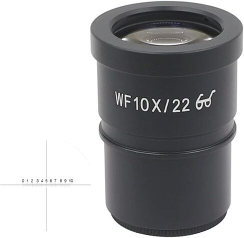 طقم مجهر WF10X/20 WF10X/22 عدسة عينية واسعة الزاوية مع محولات عدسة مجهر ميكرومتر بمقياس شبكاني (اللون: WF10X 20 Dia 30 مم) in Kuwait