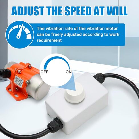 30W Concrete Vibrator Vibration Screen with Speed Controller, 3600RPM Waterproof Vibration Motor, 110V AC Single Phase Power Vibrating Motor for Sand Shaking Table in Saudi Arabia