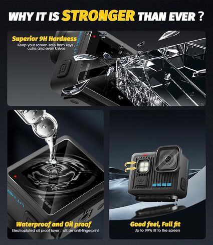 Orzero (3+3+3) متوافق مع Gopro Lit Hero، 3 عبوات من واقي شاشة العرض + 3 عبوات من واقي عدسة الكاميرا + 3 عبوات من واقي مصباح الفلاش، زجاج مقسى 9H عالي الوضوح وخالي من الفقاعات ومضاد للخدش in Kuwait