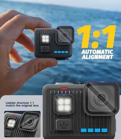 Orzero (3+3+3) متوافق مع Gopro Lit Hero، 3 عبوات من واقي شاشة العرض + 3 عبوات من واقي عدسة الكاميرا + 3 عبوات من واقي مصباح الفلاش، زجاج مقسى 9H عالي الوضوح وخالي من الفقاعات ومضاد للخدش in Kuwait