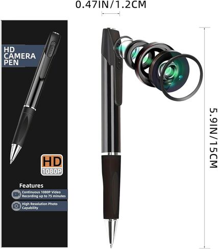 قلم كاميرا تجسس صغير مخفي HD1080p 64 جيجابايت ذاكرة كاميرات الجسم الصغيرة زر camaras espias ocultas لا حاجة إلى WiFi كاميرا سرية مخفية صغيرة مع مربية تسجيل فيديو لأمن المنزل in Kuwait
