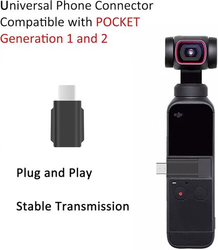 محول الهاتف الذكي IIIZ USB-C لـ DJI Pocket 2، محول من النوع C لـ DJI Osmo Pocket Link لهواتف iPhone Air/17/16/15 وGalaxy/Andriod Phone، أسود in Kuwait