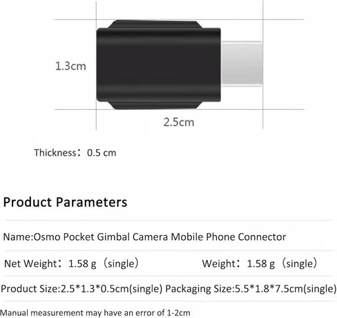 محول الهاتف الذكي IIIZ USB-C لـ DJI Pocket 2، محول من النوع C لـ DJI Osmo Pocket Link لهواتف iPhone Air/17/16/15 وGalaxy/Andriod Phone، أسود in Kuwait