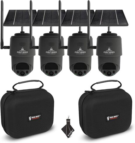 TACTACAM – Defend 360 Cellular Security Camera, 4K Photos, 1080p Video, Solar + Rechargeable Battery, 360° Pan/Tilt/Zoom, LTE Cellular, Motion Alerts, Weather Resistant Includes Case & Cloth (4PK) in Saudi Arabia