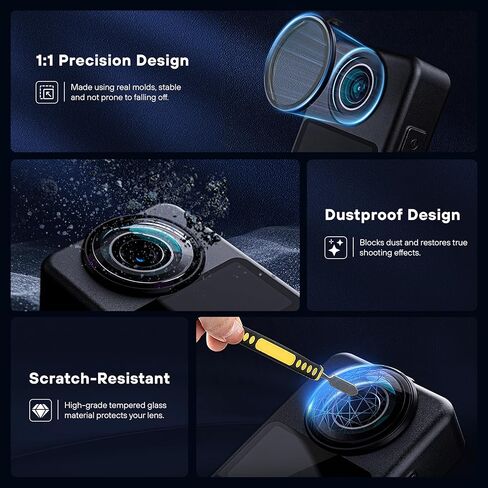 واقيات عدسات الصور من STARTRC لملحقات DJI Osmo 360، واقي عدسة PC لكاميرا Osmo 360 مقاومة للخدش/الغبار، عبوة من قطعتين in Saudi Arabia