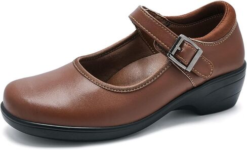 Womens Mary Jane Shoes with Arch Support Round Toe Ankle Strap Loafers Memory Foam Comfort Dress Shoes in Saudi Arabia