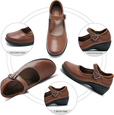 Womens Mary Jane Shoes with Arch Support Round Toe Ankle Strap Loafers Memory Foam Comfort Dress Shoes in Saudi Arabia