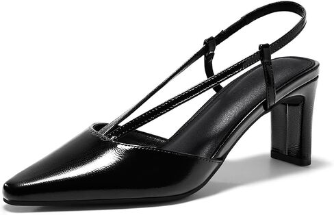 Coutgo حريمي كعب منخفض مكتنز Slingback مضخات مغلقة وأشار اصبع القدم على شكل حرف V الانزلاق على أحذية فستان حفلات الزفاف in Saudi Arabia