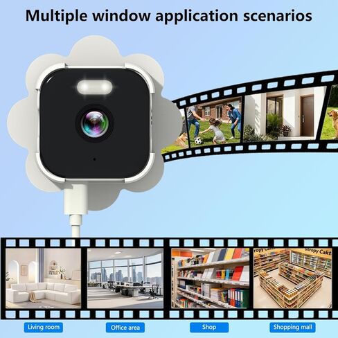 كاميرا نافذة 2.5K، كاميرات أمان للنافذة 5 جيجا هرتز و2.4 جيجا هرتز مع رؤية ليلية ملونة، كاميرا WiFi مع كشف الحركة، تسجيل مستمر، صفارة إنذار، تنبيهات في الوقت الحقيقي، صوت ثنائي الاتجاه (أبيض) in Kuwait